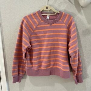 Marine Layer Sweatshirt Women's Medium Pink Peach Striped